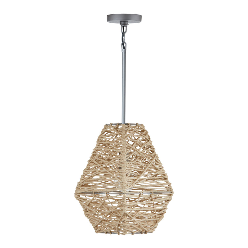 Capital Lighting 335213NY Finley One Light Pendant, Natural Jute and Grey Main Image.jpg