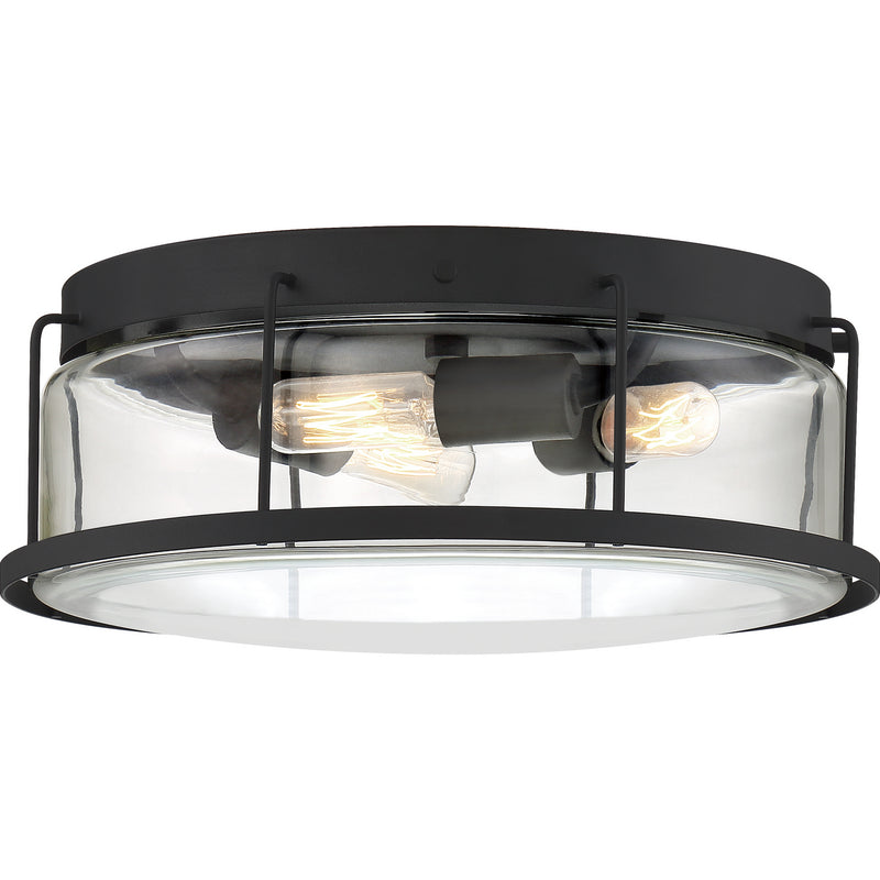 Quoizel LUD1613EK Ludlow Three Light Flush Mount, Earth Black Main Image.jpg