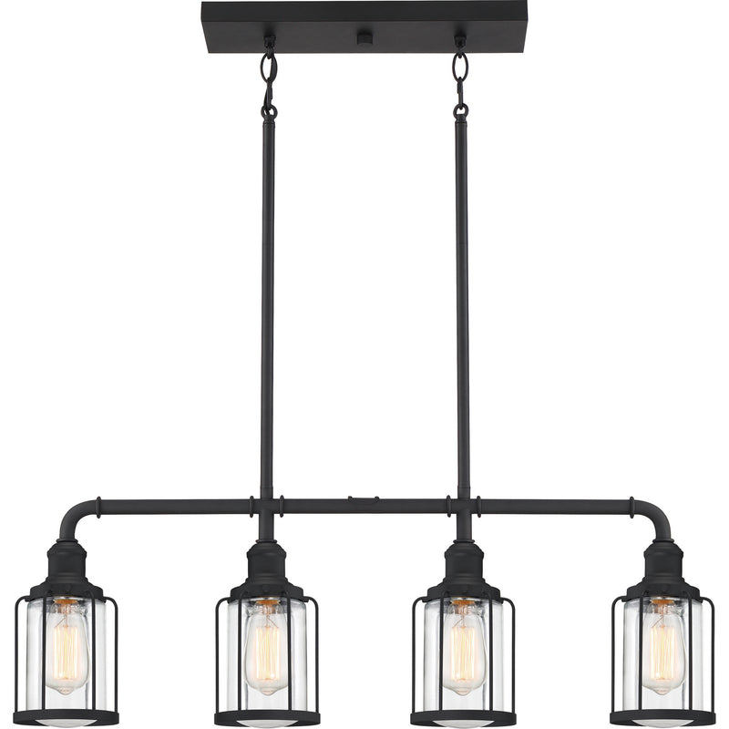 Quoizel LUD434EK Ludlow Four Light Linear Chandelier, Earth Black Main Image.jpg