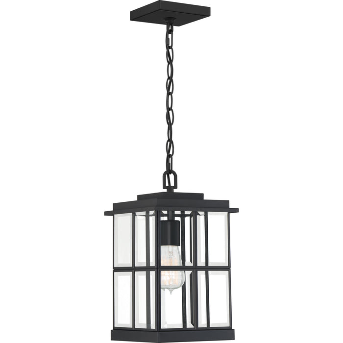 Quoizel MGN1908MBK Mulligan One Light Outdoor Hanging Lantern, Matte Black Main Image.jpg