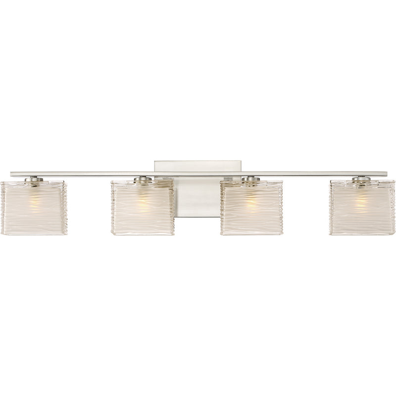 Quoizel WCP8604BN Westcap Four Light Bath Fixture, Brushed Nickel Main Image.jpg