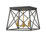 Z-Lite 447F14-MB-OBR Trestle Three Light Flush Mount, Matte Black / Olde Brass Main Image.jpg