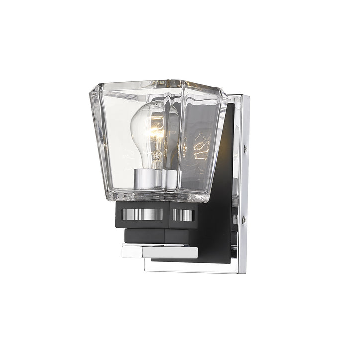 Z-Lite 474-1S-CH-MB Jackson One Light Wall Sconce, Chrome / Matte Black Main Image.jpg