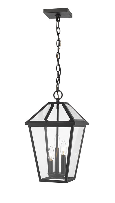 Z-Lite 579CHB-BK Talbot Three Light Outdoor Chain Mount Ceiling Fixture, Black Main Image.jpg