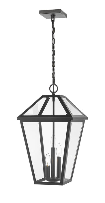 Z-Lite 579CHXL-BK Talbot Three Light Outdoor Chain Mount Ceiling Fixture, Black Main Image.jpg