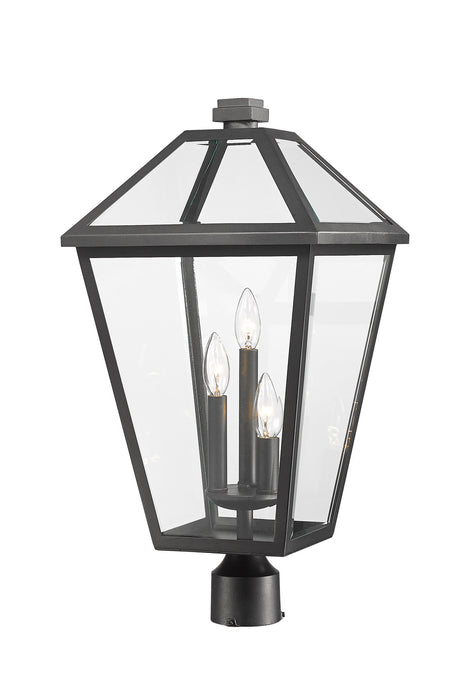 Z-Lite 579PHXLR-BK Talbot Three Light Outdoor Post Mount, Black Main Image.jpg