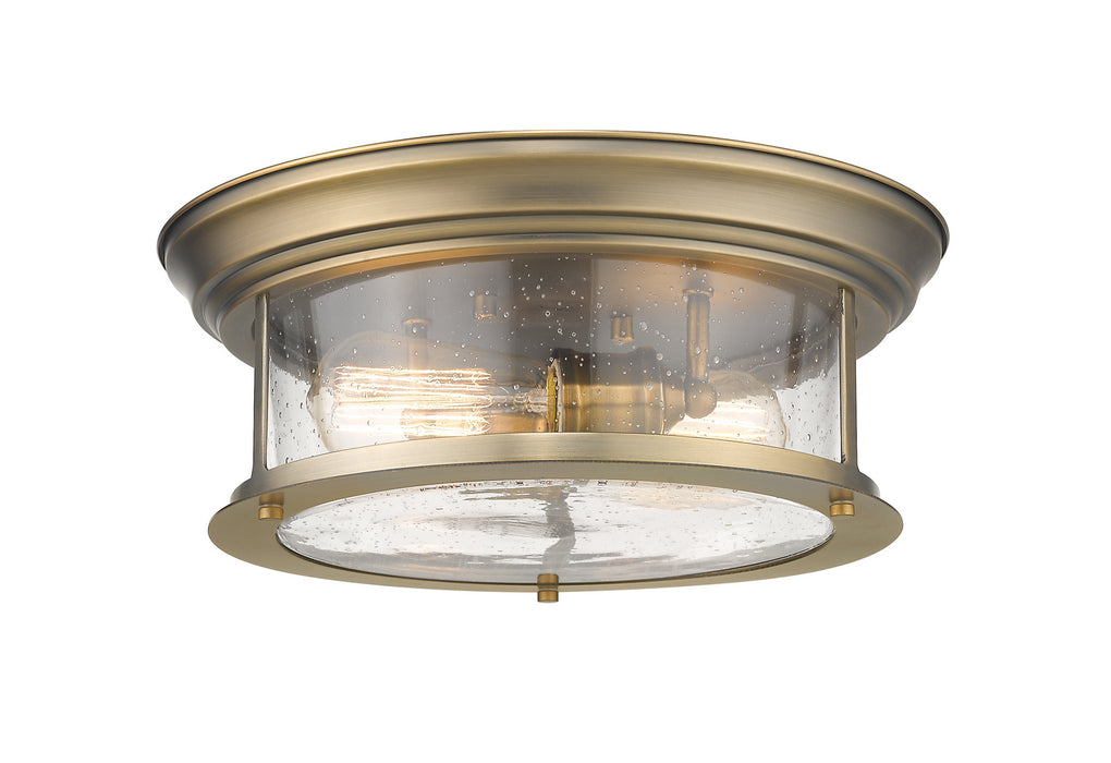 Z-Lite 727F13-HBR Sonna Two Light Flush Mount, Heritage Brass Main Image.jpg