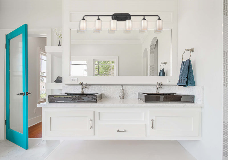 Innovations Lighting 342-6W-BK-CLW Fairbank 6 Light Bath Vanity Light, Matte Black Alternate Image 2.jpg