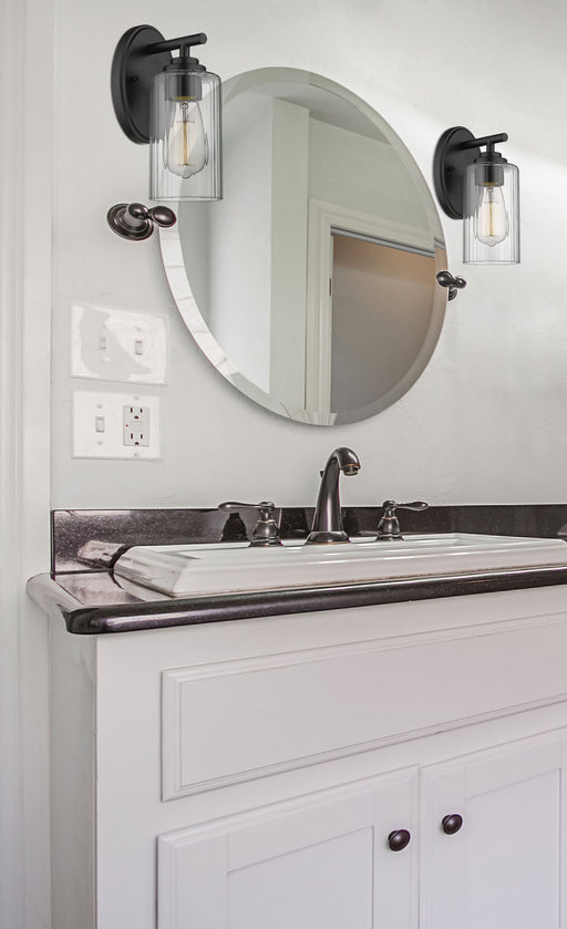 Innovations Lighting 353-1W-BK-CL-LED Ice 1 Light Bath Vanity Light, Matte Black Alternate Image 2.jpg