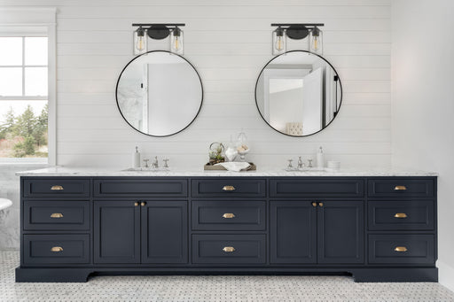 Innovations Lighting 353-2W-BK-CL Ice 2 Light Bath Vanity Light, Matte Black Alternate Image 2.jpg