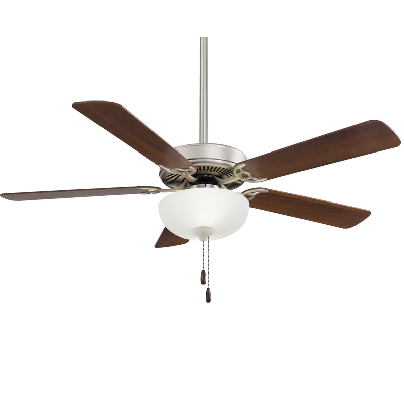 Minka-Aire F448L-BS/DW Contractor II Uni-Pack 52" Ceiling Fan, Brushed Steel W/ Dark Walnut Main Image.jpg