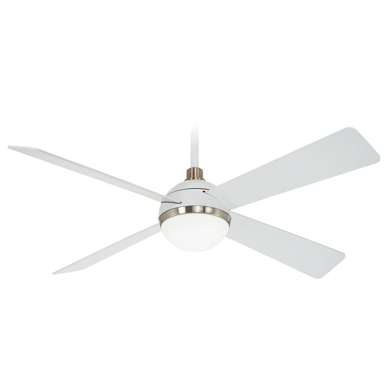 Minka-Aire F623L-WHF/BN Orb LED 54" Ceiling Fan, Flat White/Brushed Nickel Finish Main Image.jpg