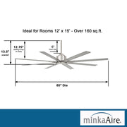 Minka-Aire F896-65-BNW Xtreme H2O 65" Ceiling Fan, Brushed Nickel Wet Alternate Image 2.jpg