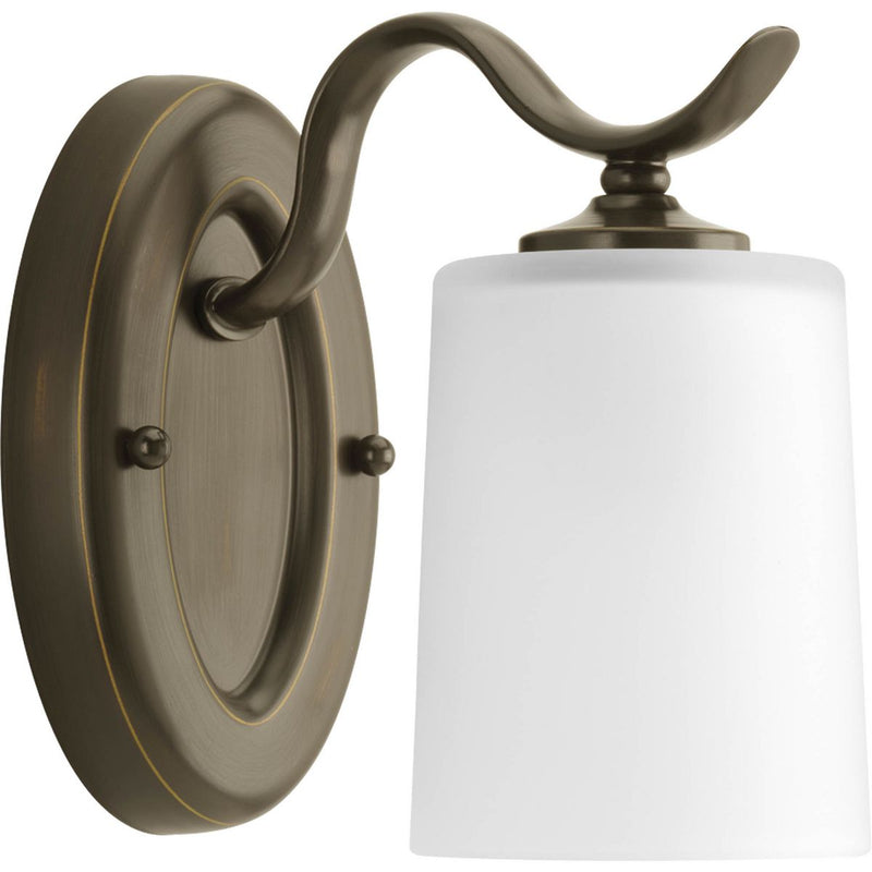 Progress P2018-20 Inspire Collection One-Light Antique Bronze Etched Glass Traditional Bath Vanity Light Main Image.jpg
