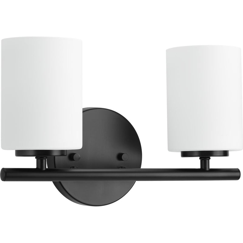 Progress P2158-31 Replay Collection Two-Light Textured Black Etched Glass Modern Bath Vanity Light Main Image.jpg