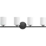Progress P2160-31 Replay Collection Four-Light Textured Black Etched Glass Modern Bath Vanity Light Main Image.jpg