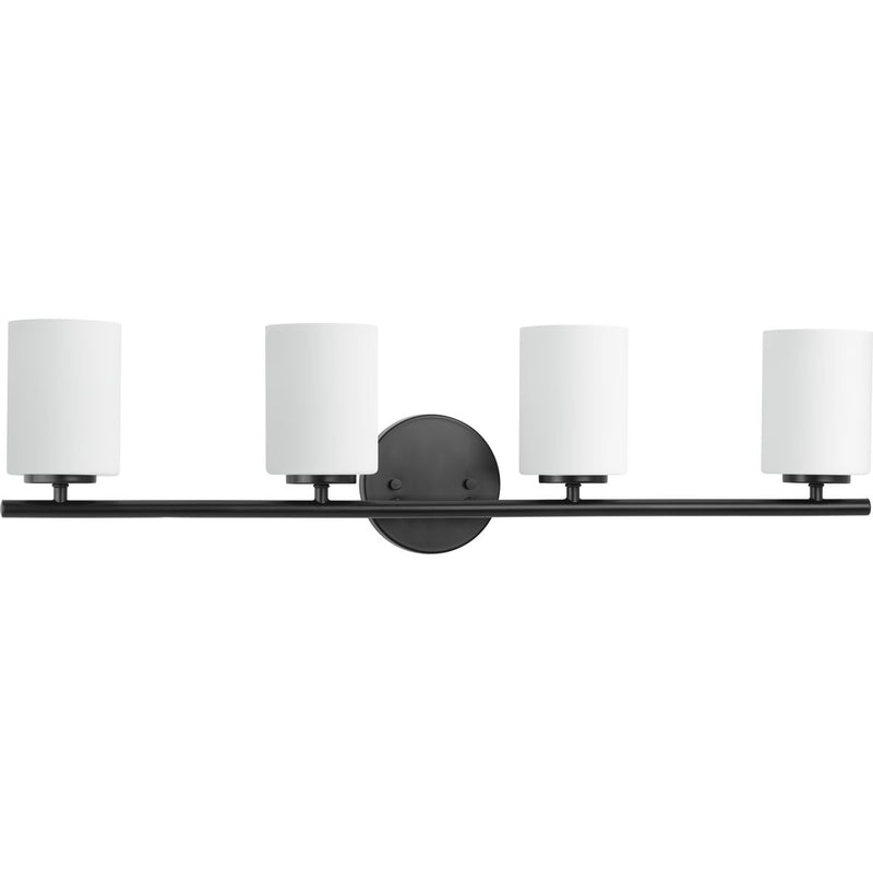 Progress P2160-31 Replay Collection Four-Light Textured Black Etched Glass Modern Bath Vanity Light Main Image.jpg