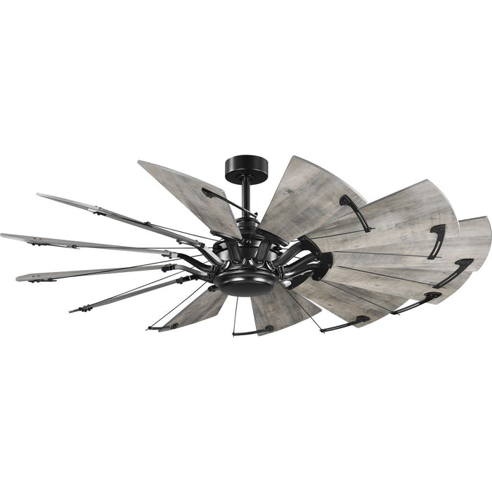 Progress P250000-31M Springer Collection 60-Inch 12-Blade Matte Black DC Motor Farmhouse Windmill Ceiling Fan Main Image.jpg