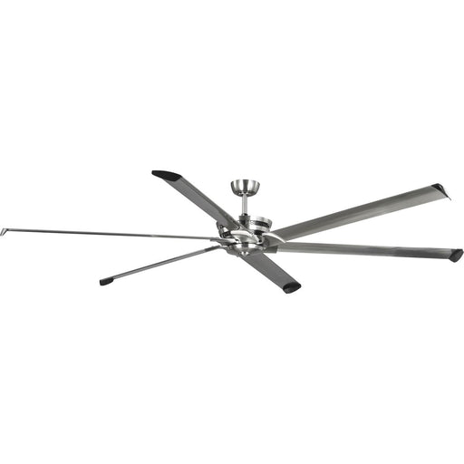 Progress P250030-009 Huff Collection Indoor/Outdoor 96" Six-Blade Brushed Nickel Ceiling Fan Main Image.jpg