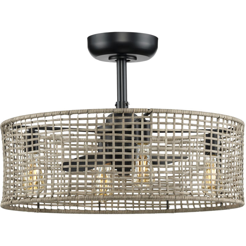 Progress P250068-31M-WB Belva Collection 25.25-Inch 3-Blade Matte Black AC Motor Coastal Ceiling Fan Main Image.jpg