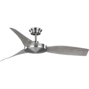 Progress P250071-009 Spicer Collection 54" Three-Blade Grey Weathered Wood/Brushed Nickel Indoor/Outdoor DC Motor Contemporary Ceiling Fan Main Image.jpg