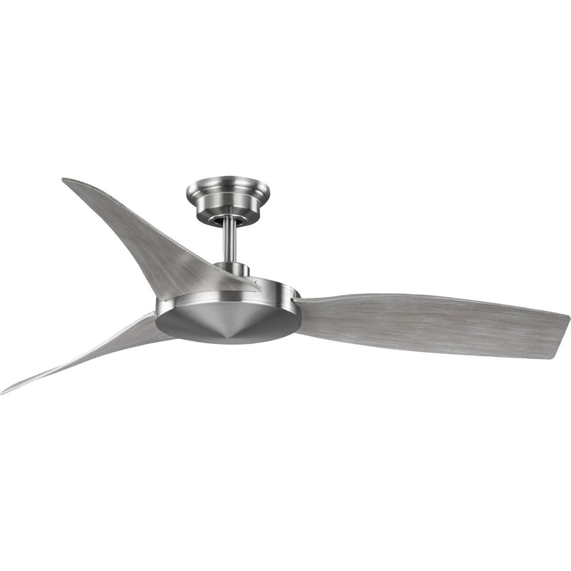 Progress P250071-009 Spicer Collection 54" Three-Blade Grey Weathered Wood/Brushed Nickel Indoor/Outdoor DC Motor Contemporary Ceiling Fan Main Image.jpg