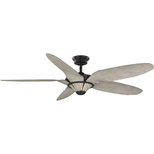 Progress P250073-020 Mesilla Collection 60" Five-Blade Antique Wood/Antique Bronze Indoor/Outdoor DC Motor Urban Industrial Ceiling Fan Main Image.jpg