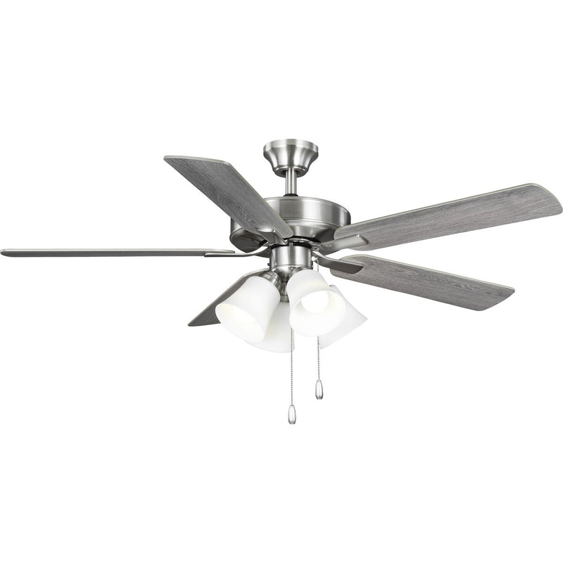 Progress P250081-009-WB AirPro 52 in. Brushed Nickel 5-Blade AC Motor Transitional Ceiling Fan with Light Main Image.jpg