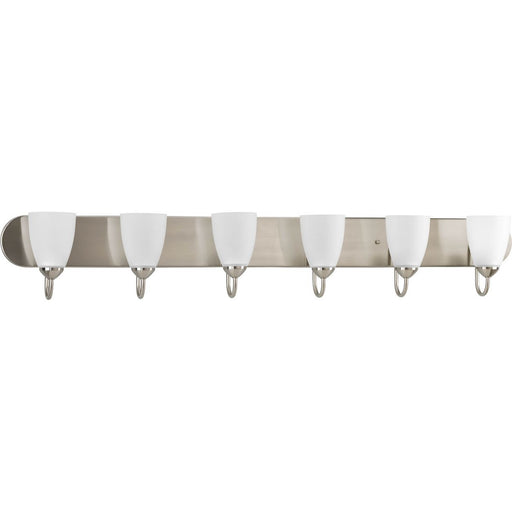 Progress P2714-09 Gather Collection Six-Light Brushed Nickel Etched Glass Traditional Bath Vanity Light Main Image.jpg