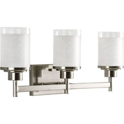 Progress P2978-09 Alexa Collection Three-Light Brushed Nickel Etched Linen With Clear Edge Glass Modern Bath Vanity Light Main Image.jpg