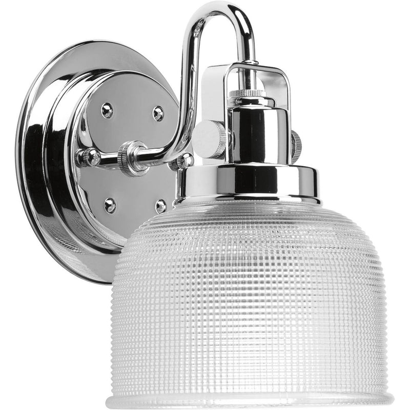 Progress P2989-15 Archie Collection One-Light Polished Chrome Clear Double Prismatic Glass Coastal Bath Vanity Light Main Image.jpg