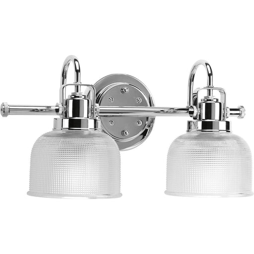 Progress P2991-15 Archie Collection Two-Light Polished Chrome Clear Double Prismatic Glass Coastal Bath Vanity Light Main Image.jpg