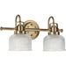 Progress P2991-163 Archie Collection Two-Light Vintage Brass Clear Double Prismatic Glass Coastal Bath Vanity Light Main Image.jpg