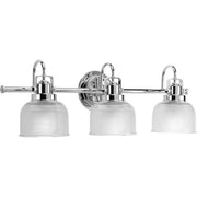 Progress P2992-15 Archie Collection Three-Light Polished Chrome Clear Double Prismatic Glass Coastal Bath Vanity Light Main Image.jpg