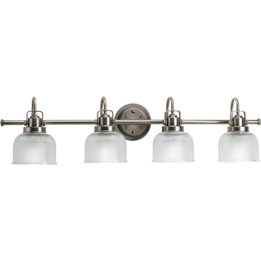 Progress P2997-81 Archie Collection Four-Light Antique Nickel Clear Double Prismatic Glass Coastal Bath Vanity Light Main Image.jpg