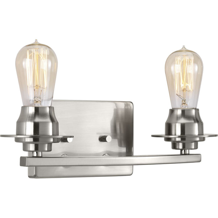 Progress P300009-009 Debut Collection Two-Light Brushed Nickel Farmhouse Bath Vanity Light Main Image.jpg