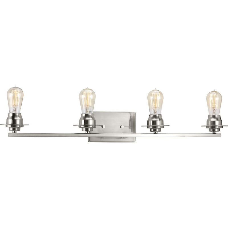 Progress P300011-009 Debut Collection Four-Light Brushed Nickel Farmhouse Bath Vanity Light Main Image.jpg