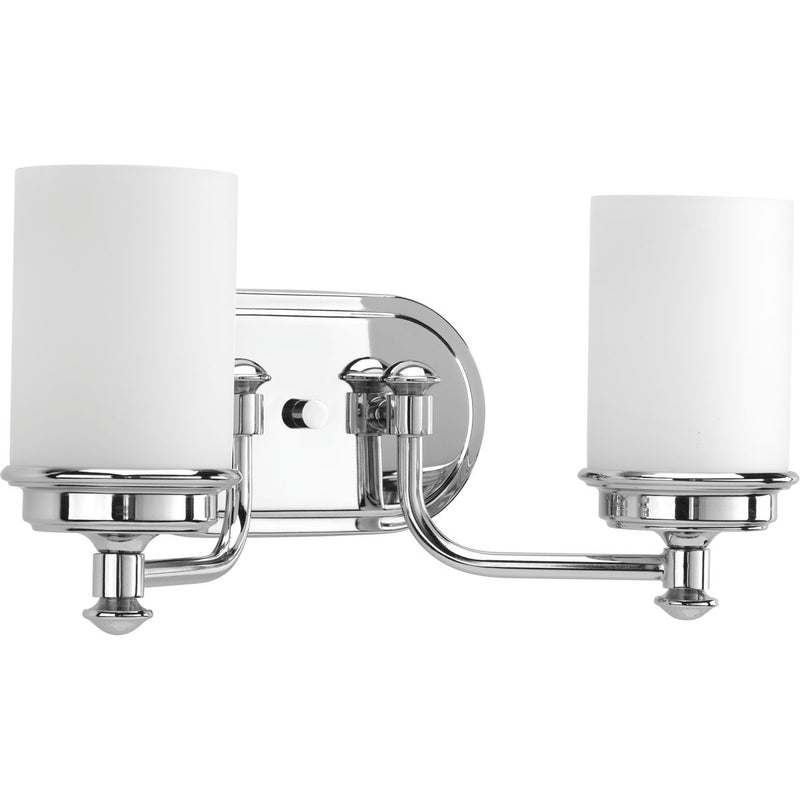 Progress P300013-015 Glide Collection Two-Light Polished Chrome Etched Opal Glass Coastal Bath Vanity Light Main Image.jpg