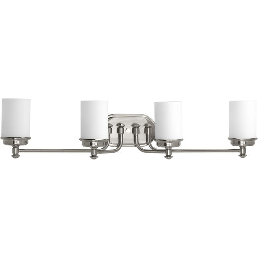 Progress P300015-009 Glide Collection Four-Light Brushed Nickel Etched Opal Glass Coastal Bath Vanity Light Main Image.jpg