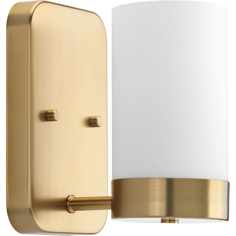 Progress P300020-109 Elevate Collection One-Light Brushed Bronze Etched White Glass Mid-Century Modern Bath Vanity Light Main Image.jpg