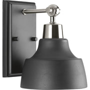 Progress P300039-009 Bramlett Collection One-Light Brushed Nickel Graphite Metal Shade Coastal Bath Vanity Light Main Image.jpg