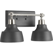 Progress P300040-009 Bramlett Collection Two-Light Brushed Nickel Graphite Metal Shade Coastal Bath Vanity Light Main Image.jpg
