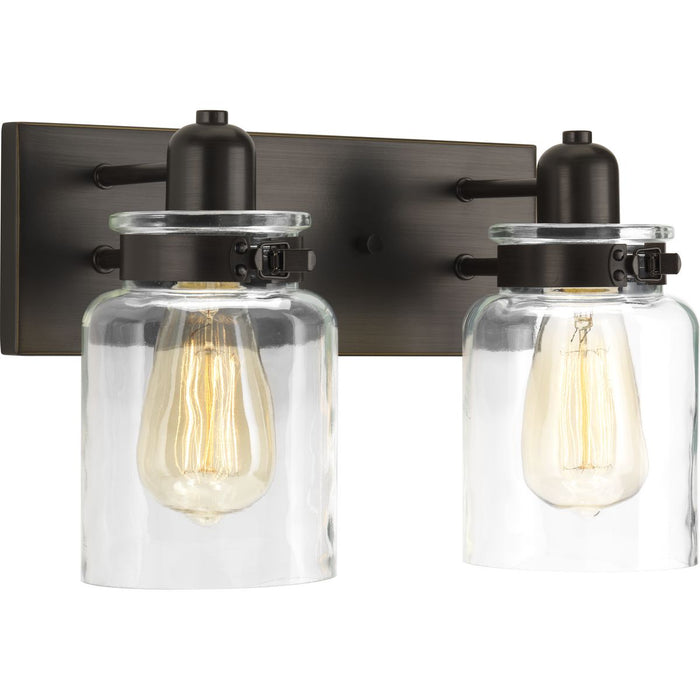 Progress P300046-020 Calhoun Collection Two-Light Antique Bronze Clear Glass Farmhouse Bath Vanity Light Main Image.jpg