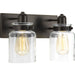 Progress P300046-020 Calhoun Collection Two-Light Antique Bronze Clear Glass Farmhouse Bath Vanity Light Main Image.jpg