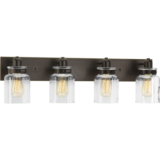 Progress P300048-020 Calhoun Collection Four-Light Antique Bronze Clear Glass Farmhouse Bath Vanity Light Main Image.jpg