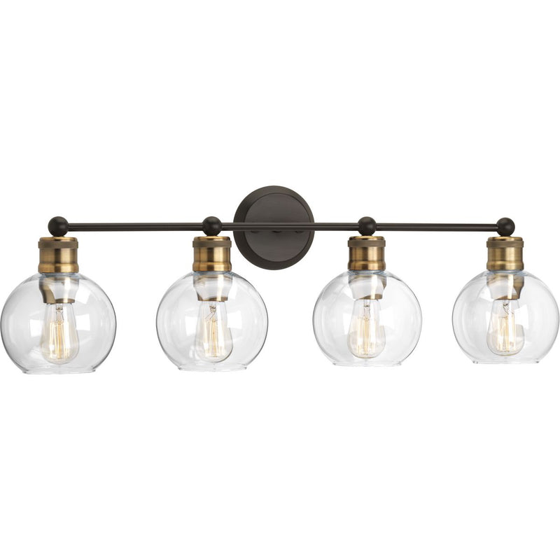 Progress P300052-020 Hansford Collection Four-Light Antique Bronze Clear Glass Coastal Bath Vanity Light Main Image.jpg