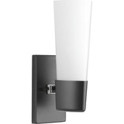 Progress P300061-031 Zura Collection One-Light Matte Black Etched Opal Glass Modern Bath Vanity Light Main Image.jpg