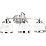 Progress P300082-104 Judson Collection Three-Light Polished Nickel Clear Glass Farmhouse Bath Vanity Light Main Image.jpg