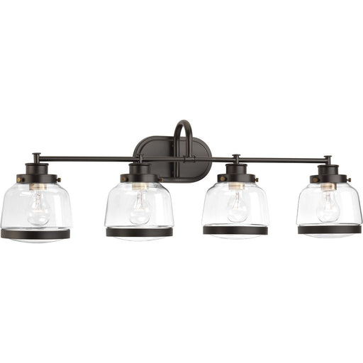 Progress P300083-020 Judson Collection Four-Light Antique Bronze Clear Glass Farmhouse Bath Vanity Light Main Image.jpg