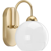 Progress P300084-078 Carisa Collection One-Light Vintage Gold Opal Glass Mid-Century Modern Bath Vanity Light Main Image.jpg